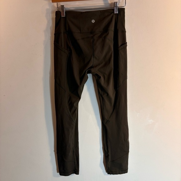 LULULEMON Sz 6 All the Right PlacesLeggings Side and Card Key Pocket Olive Green - Picture 10 of 13